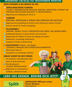 Wir suchen Verstärkung bei den Zimmer- und Saisonpflanzen