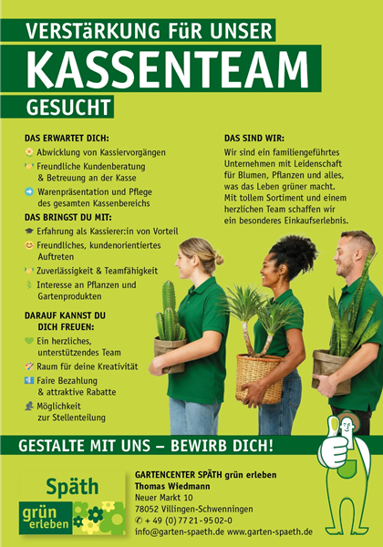 Verstärkung für unser Kassenteam gesucht