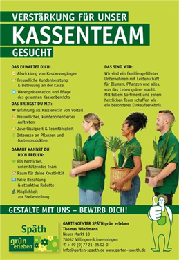 Verstärkung für unser Kassenteam gesucht
