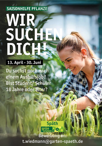 WIR SUCHEN EINE SAISONHILFE FÜR DIE PFLANZE