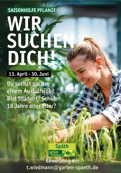  WIR SUCHEN EINE SAISONHILFE FÜR DIE PFLANZE